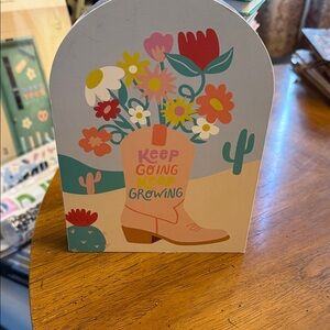 Colorful Floral Boot Plaque
